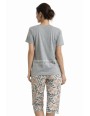 Piżama damska bawełniana 3/4 z nadrukiem L-3XL