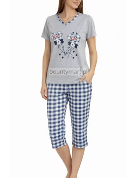 Piżama damska bawełniana 3/4 z nadrukiem M-2XL  No.4829