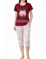 Piżama damska bawełniana 3/4 z nadrukiem M-2XL  No.2182