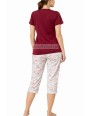 Piżama damska bawełniana 3/4 z nadrukiem M-2XL  No.2182