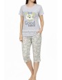 Piżama damska bawełniana 3/4 z nadrukiem M-2XL  No.2332