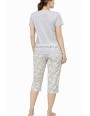 Piżama damska bawełniana 3/4 z nadrukiem M-2XL  No.2332