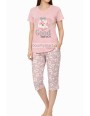Piżama damska bawełniana 3/4 z nadrukiem M-2XL  No.2337