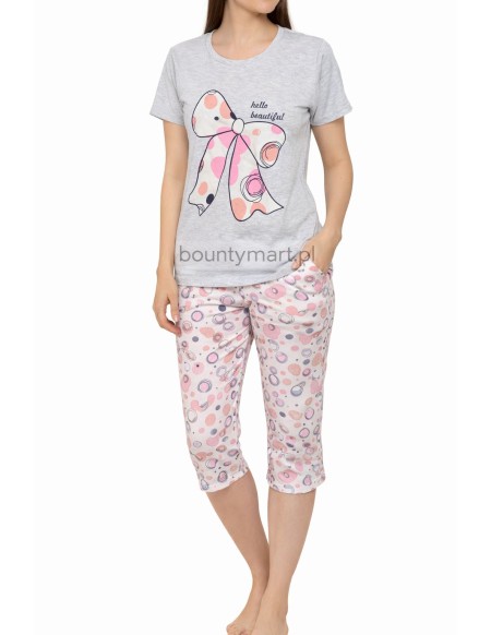 Piżama damska bawełniana 3/4 z nadrukiem M-2XL  No.2380