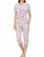 Piżama damska bawełniana 3/4 z nadrukiem M-2XL  No.2380