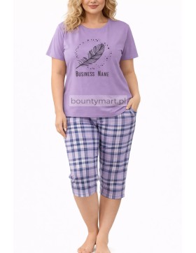 Piżama damska bawełniana 3/4 z nadrukiem DUŻY Rozmiar L-4XL  No.16753