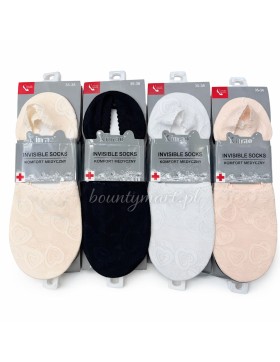 Damskie skarpetki stopki koronkowe INVISIBLE z silikonem – bawełna 35-42 V20698-86