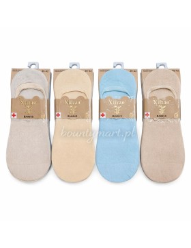 Damskie skarpetki stopki bambusowe INVISIBLE z siateczką i silikonem   35-42 V1886