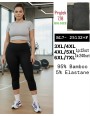 Legginsy damskie 7/8 prążkowane bambusowe czarne plus size 2XL-7XL BL7-25132+F
