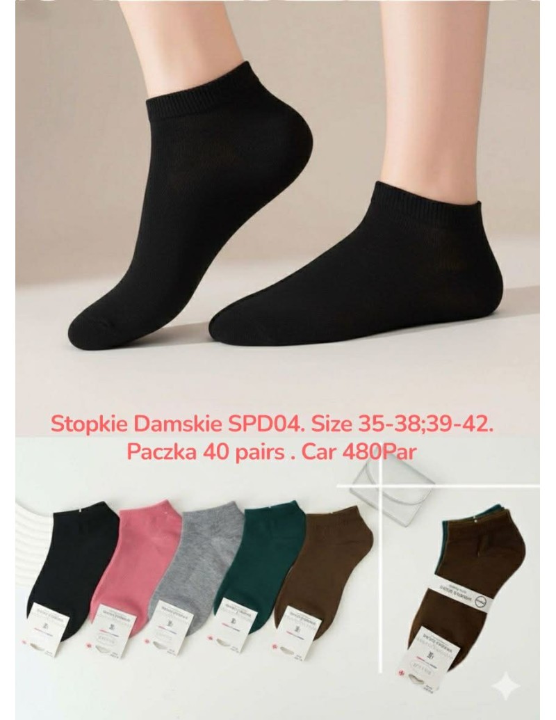 Skarpetki Stopki Damskie Sportowe Bawełniane SPD04