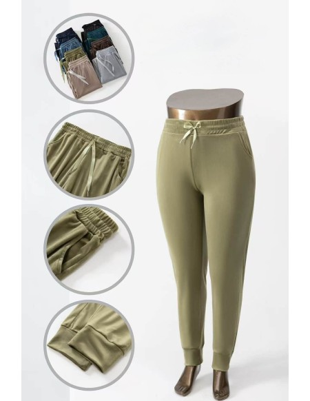 Spodnie damskie welurowe plus size 2XL-7XL PW-0227-9 – hurt