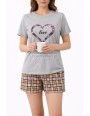 Komplet Piżama damska krótka z bawełny  Rozmiar L-3XL