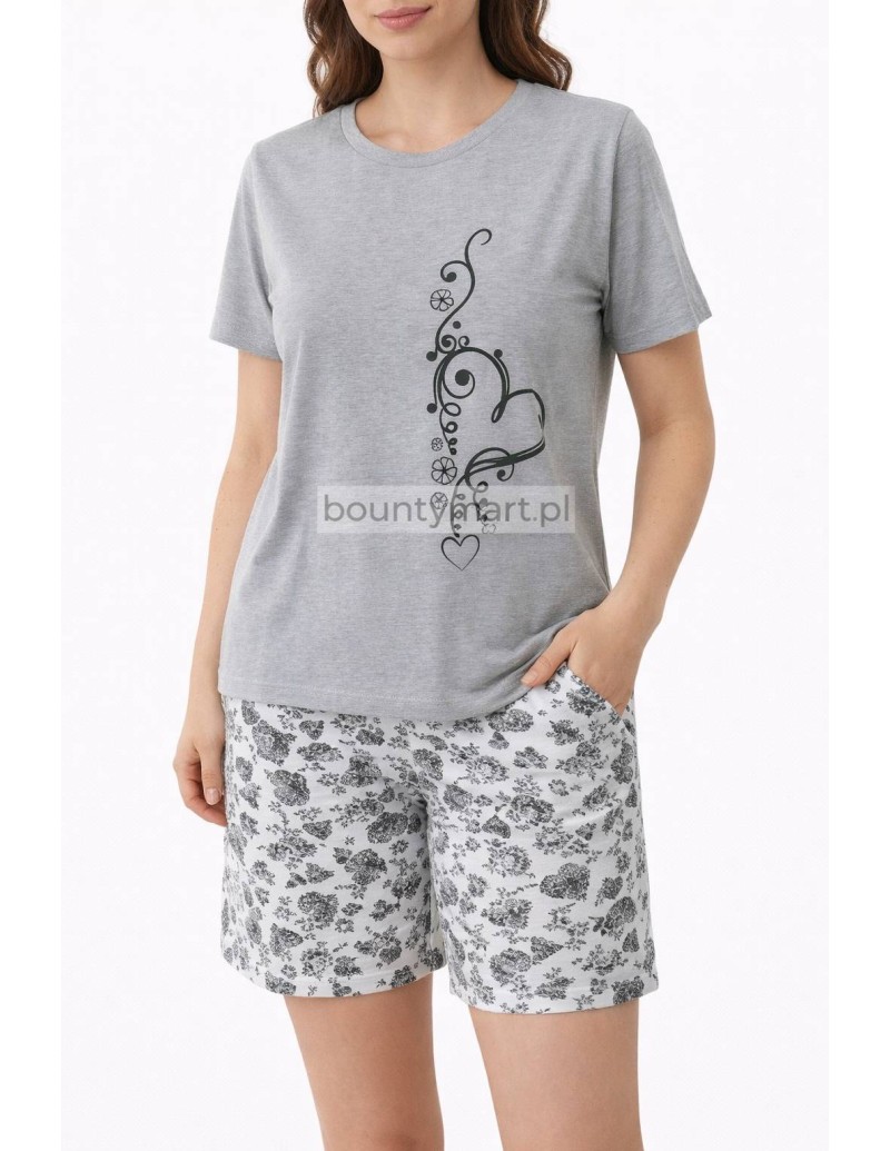 Komplet Piżama damska krótka z bawełny Rozmiar L-3XL Lucky