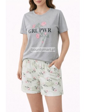 Komplet Piżama damska krótka z bawełny  Rozmiar L-3XL floral