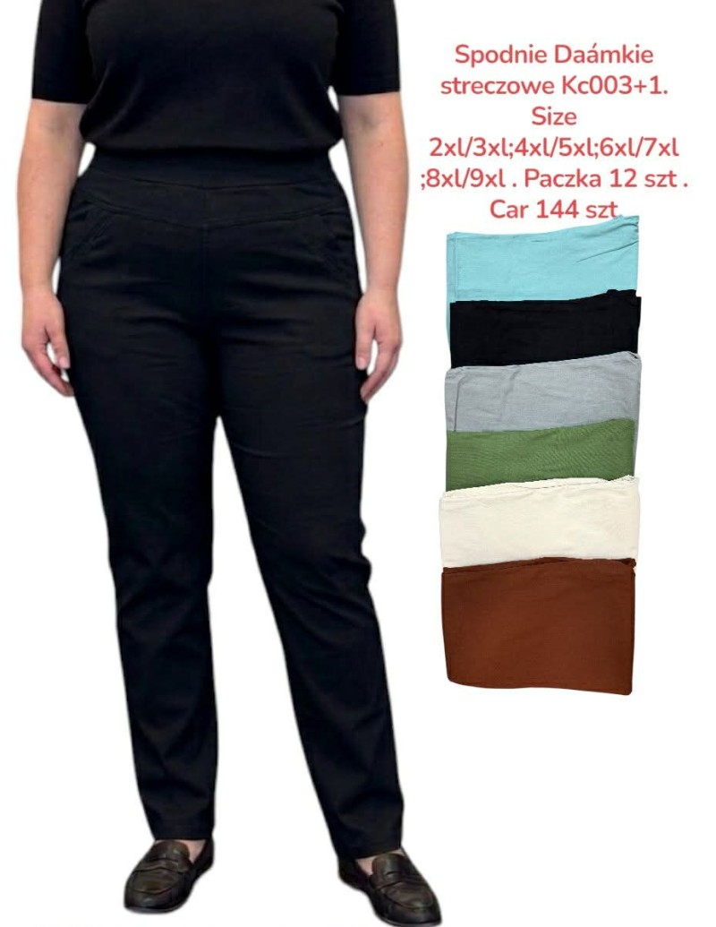 Spodnie Damskie Streczowe plus size 2XL-9XL KC003+1