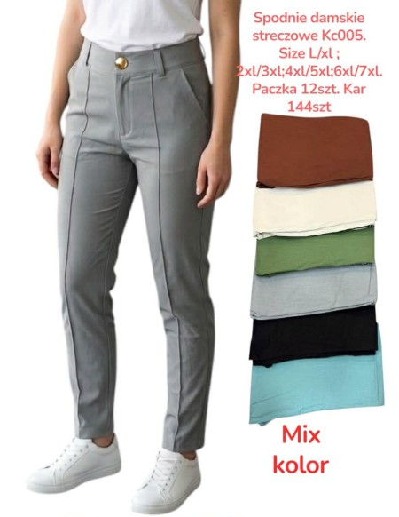 Spodnie Damskie eleganckie L-7XL KC005