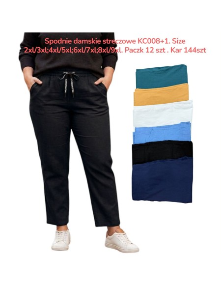 Spodnie Damskie Streczowe Plus Size 2XL-9XL  N0: KC008+1