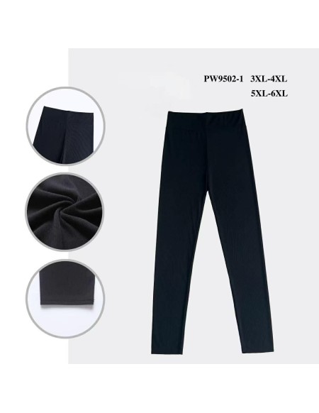 Legginsy damskie prążkowane bambusowe 3XL-6XL PW9502-1
